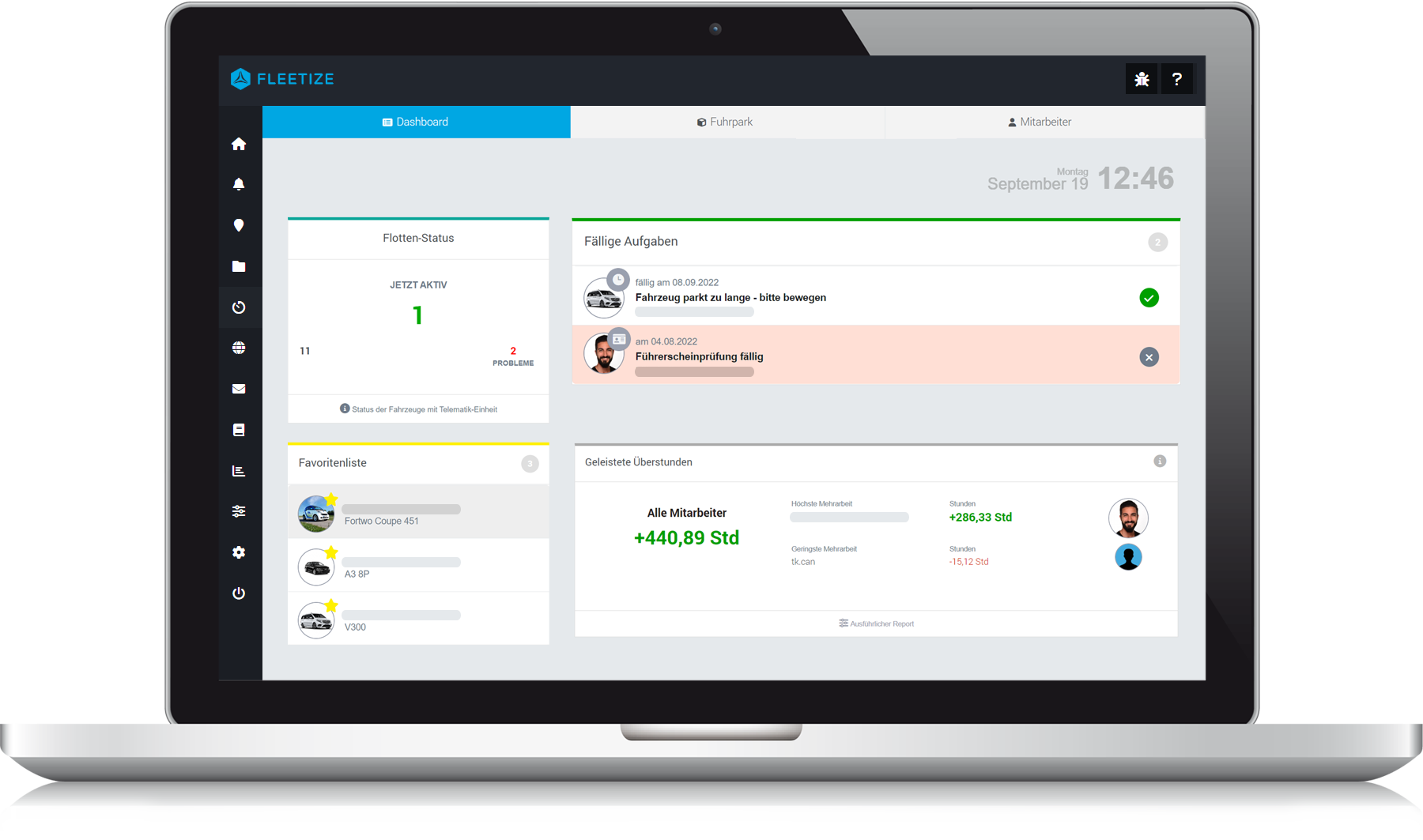 FLEETIZE FPM-Dashboard PC oder Mac
